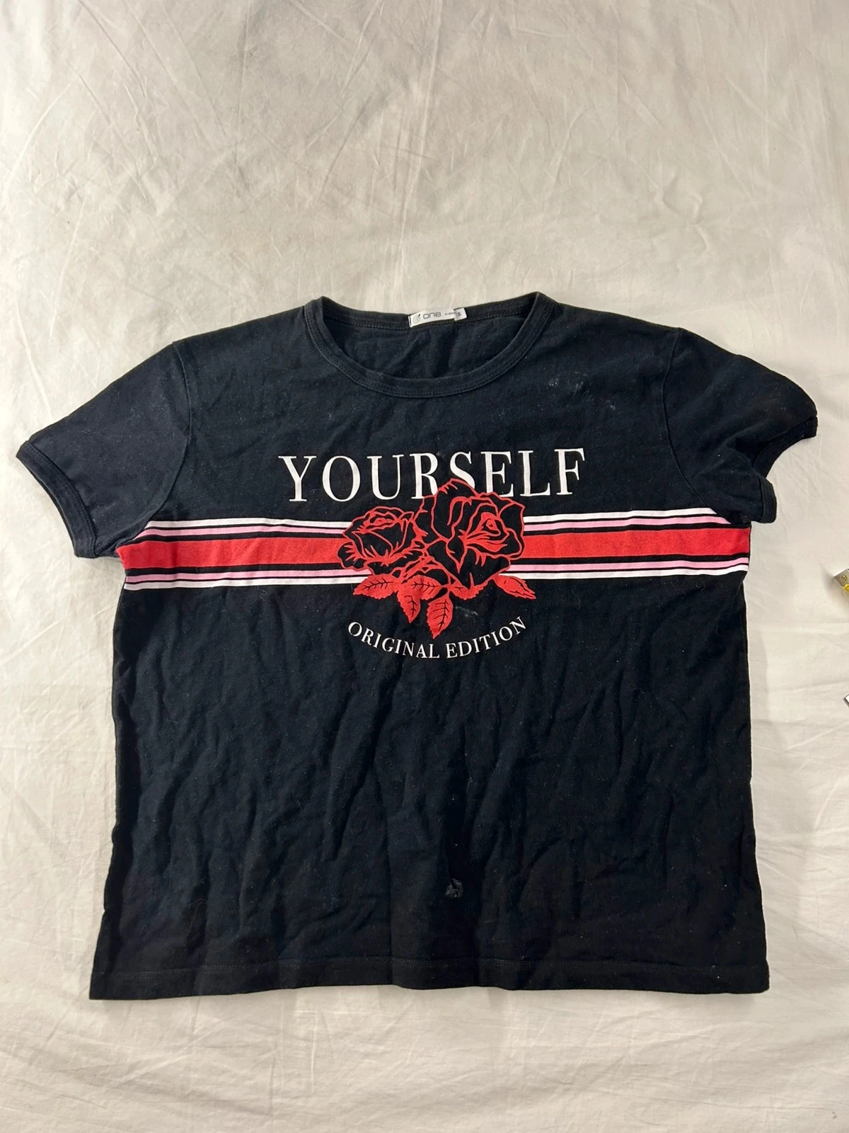 T-shirt noir imprimé yourself gémo taille s